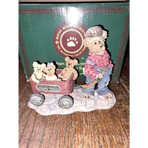 Vintage 1999 Boyds Bears The Bearstone Collection Huck w Mandy Zoe Zack Rollin